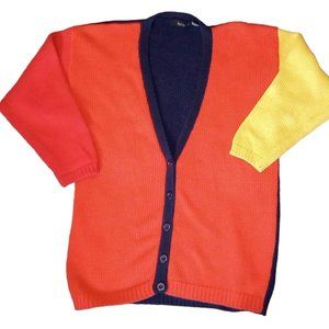 Vintage PASTA Oversized Color Block Cardigan